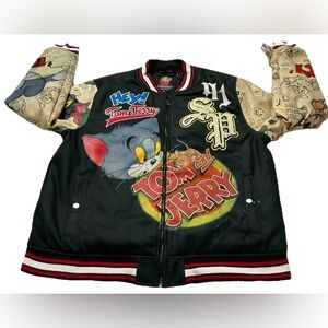 Southpole Tom and Jerry Varsity Jacket Men’s XL Cartoon Graphic Bomber  NWT